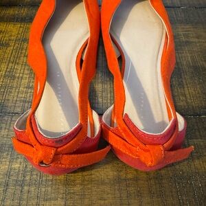 Zara Orange and Red Women's Pointy Flats